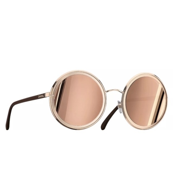 CHANEL 2017 Pink Gold Mirrored Sunglasses - Picture 2 of 12